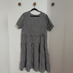 Gingham tiered dress